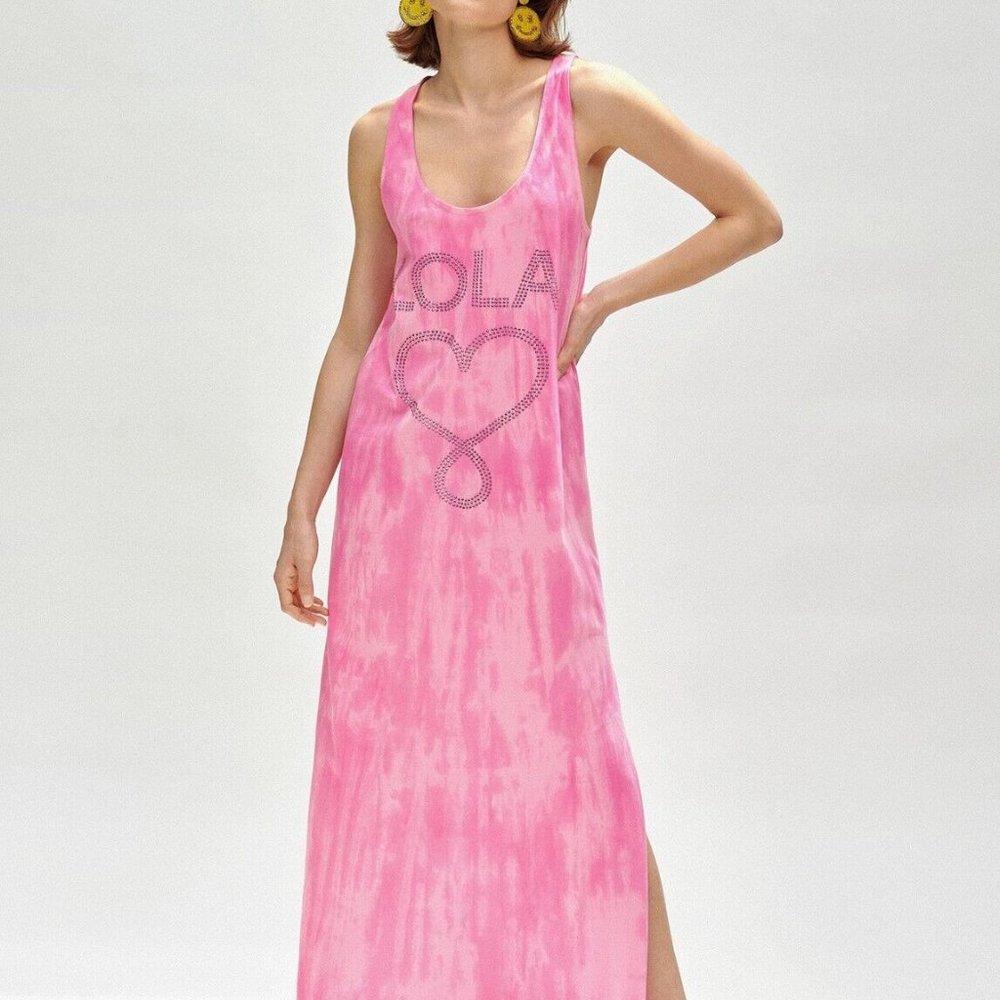 Lola Casademunt Tie-dye Print Dress With Rhinestones Maxi S